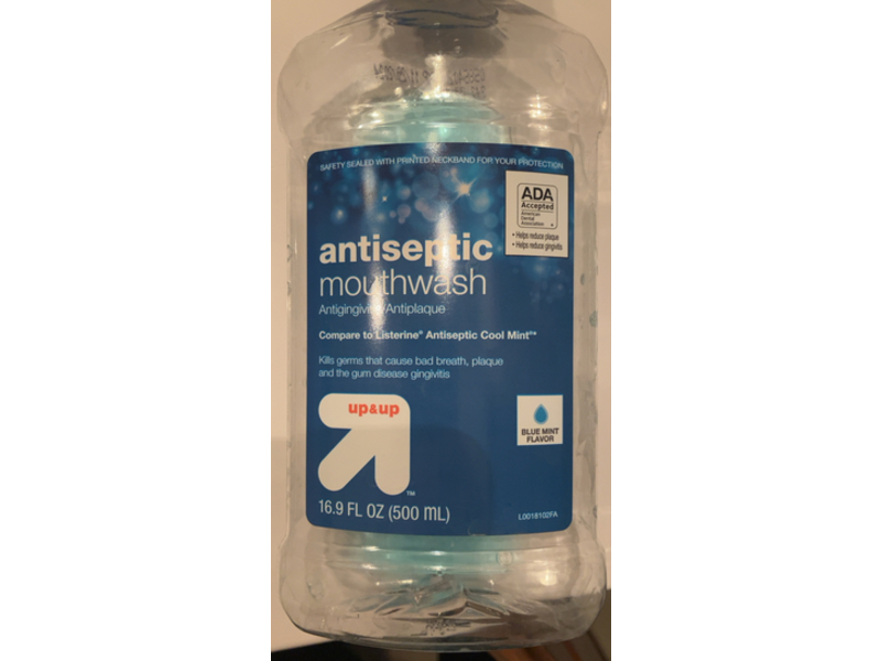 Up & Up Antiseptic Mouthwash, Blue Mint, 16.9 fl oz/500 mL