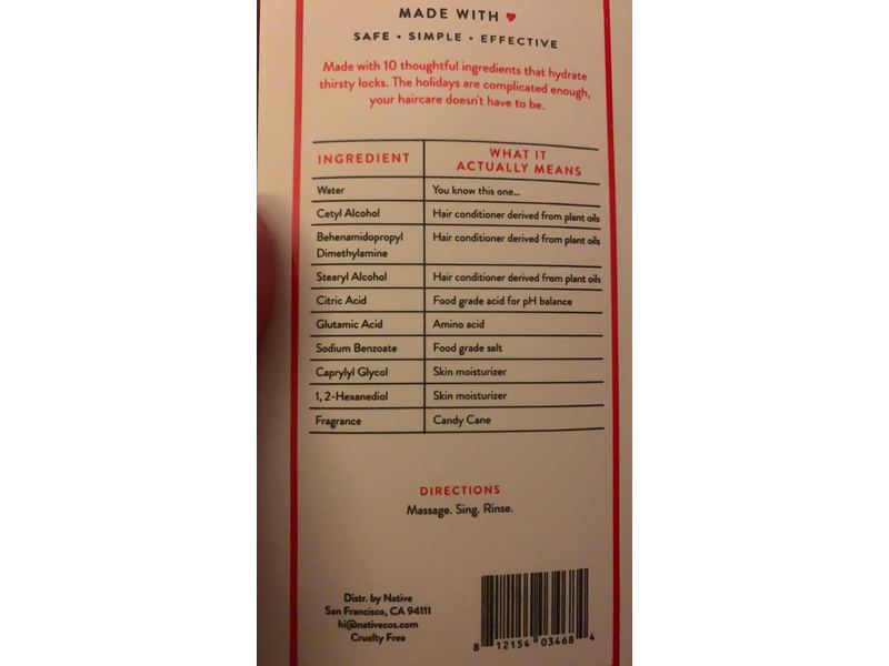 Native Holiday Hydration Conditioner, Candy Cane, 16.5 fl oz/487 mL