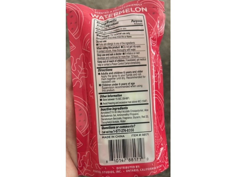 Smart Care Hand Sanitizer, Watermelon, 1.35 fl oz/40 mL