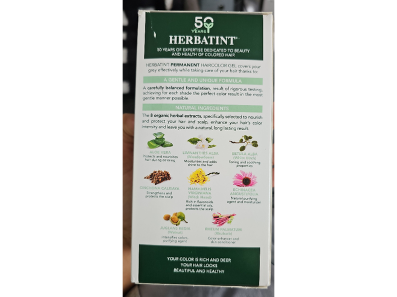 Herbatint Permanent Hair Color Gel, 1N Black, 4.56 fl oz/135 mL