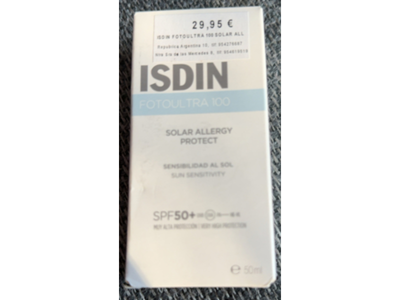 Isdin Fotoultra 100 Sun Sensitivity Solar Allergy Protect, SPF 50+, 50 mL