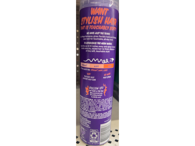 Aussie Mega Flexible Hair Spray, 10 oz/283 g
