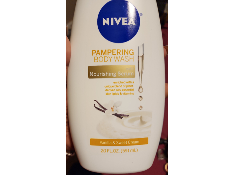 Nivea Pampering Nourishing Serum Body Wash, Vanilla & Sweet Cream, 20 fl oz/591 mL