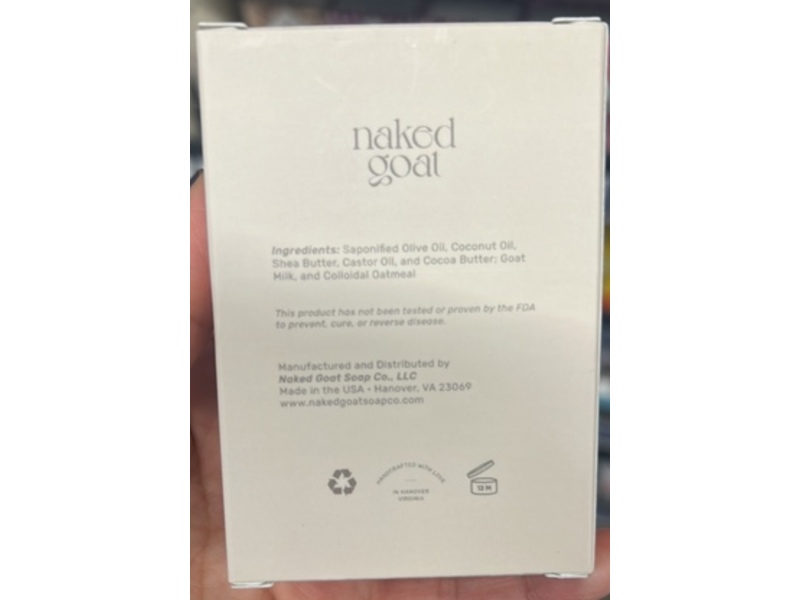 Naked Goat Goat Milk Soap Bar, Unscented, 4.5 oz/127.5 g