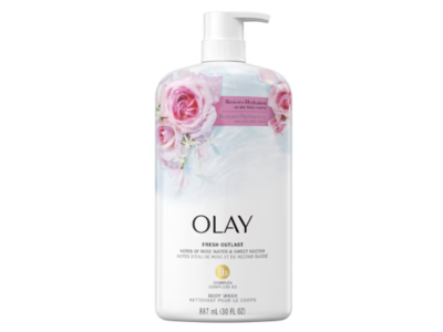 Olay Fresh Outlast Body Wash, Rose Water & Sweet Nectar, 30 fl oz /887 mL