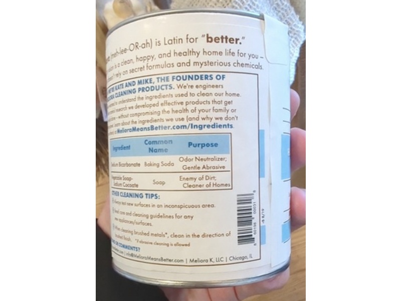 Meliora Cleaning Products Gentle Home Cleaning Scrub, Unscented, 12 oz/340 g