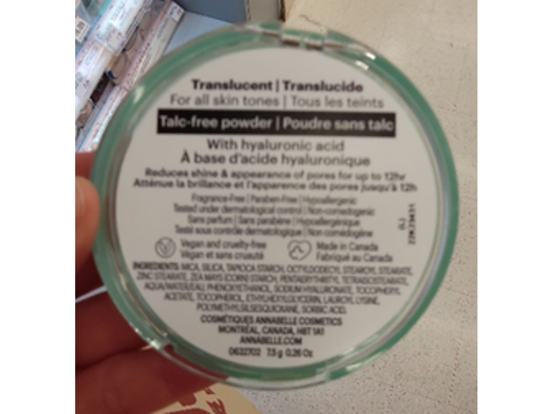 Annabelle Perfect Matte Mattifying Pressed Powder, Translucent, 0.26 oz/7.5 g