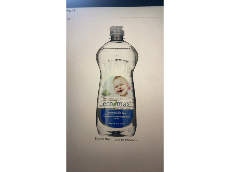 Eco-Max Natural Baby Dish Wash, Aloe Vera, 25 fl oz/740 mL