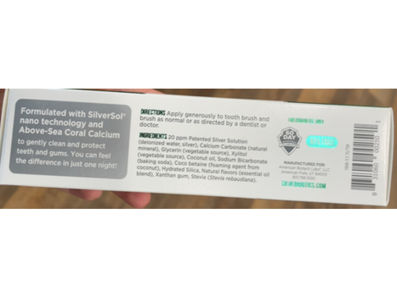 Silver Biotics Triple Action Tooth Paste, Winter Mint, 4 oz/114 g