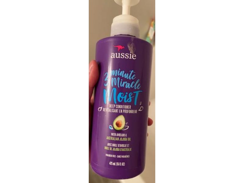 Aussie 3 Minute Miracle Moist Deep Conditioner, Avocado & Australian Jojoba Oil, 16 fl oz/475 mL