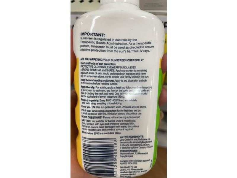 Cancer Council Sensitive Sunscreen, SPF 50+, 200 mL