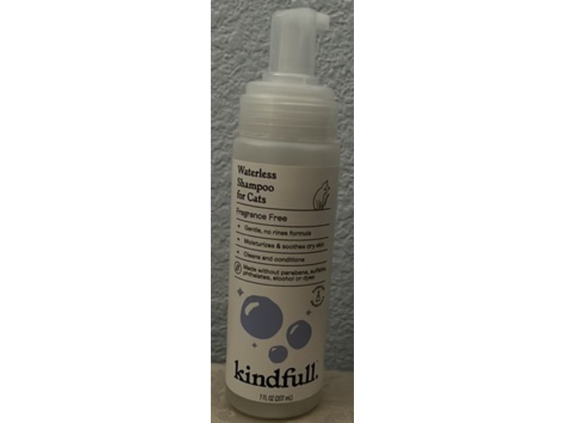 Kindfull Waterless Cat Shampoo, Fragrance Free, 7 fl oz/207 mL