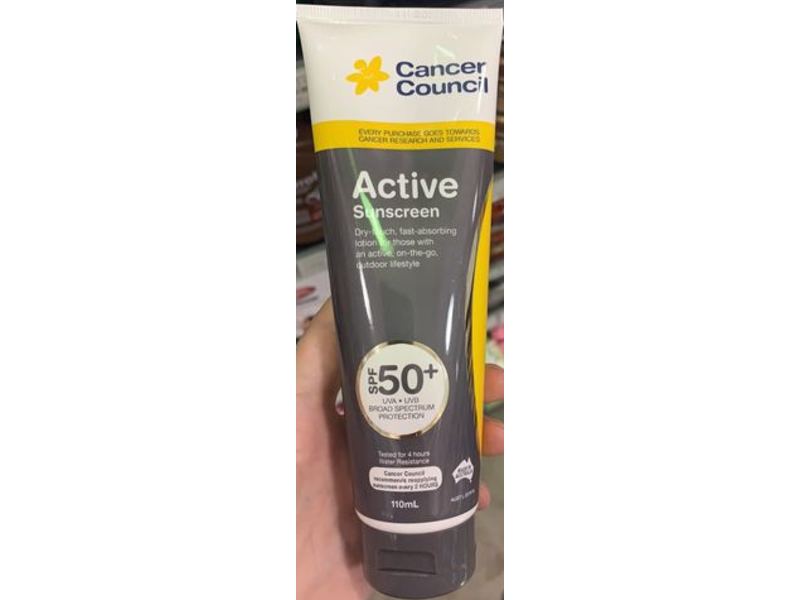 Cancer Council Active Sunscreen, SPF 50+, 110 mL, Pack of 3