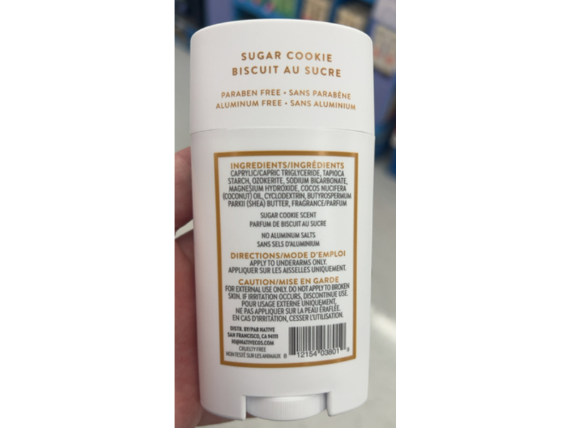 Native Deodorant, Sugar Cookie, 2.65 oz / 75 g