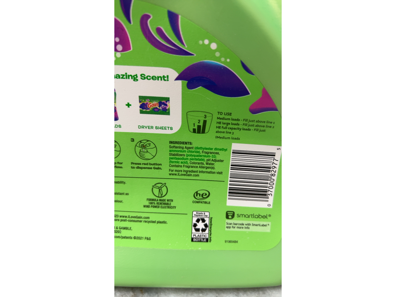 Gain Fabric Softener, Moonlight Breeze, 164 fl oz/4.86 L