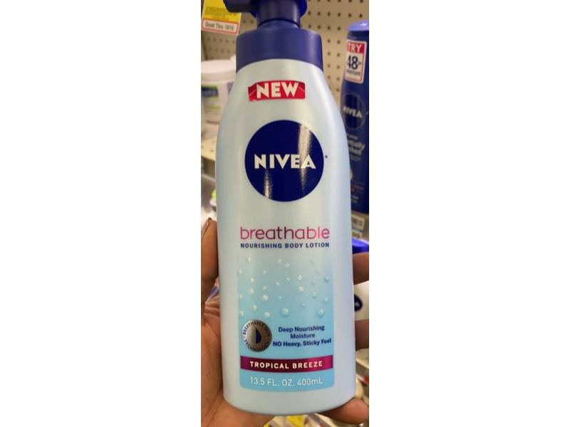 Nivea Breathable Nourishing Body Lotion, Tropical Breeze, 13.5 fl oz/400 mL