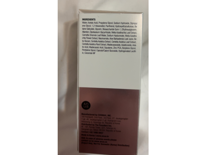 Anua Redness Soothing Serum, Azelaic Acid 10+ Hyaluron, 1.01 fl oz/30 mL