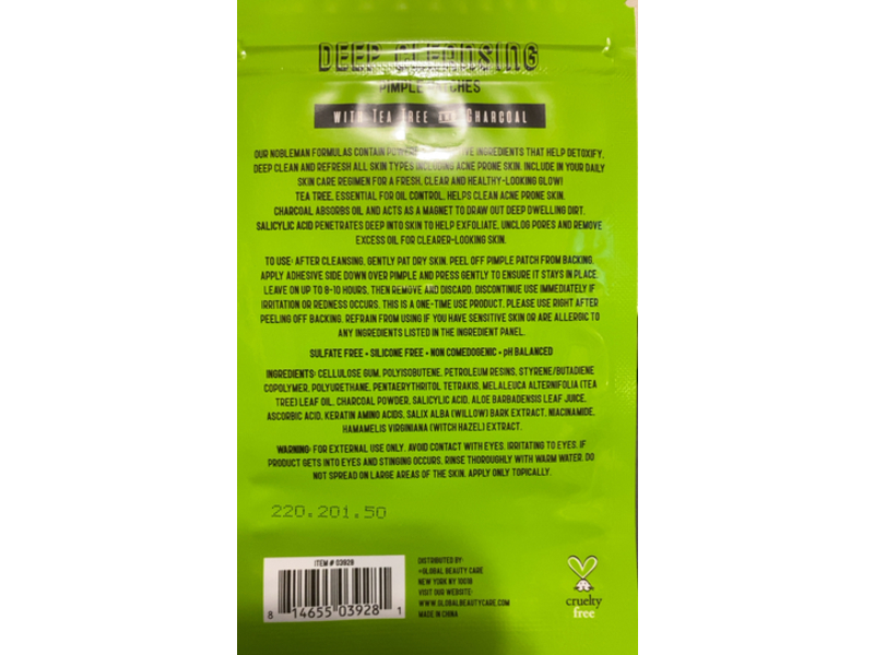 The Nobleman Deep Cleansing Pimple Patches, 12 Count