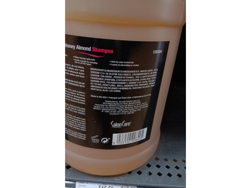 Salon Care Shampoo, Honey Almond, 128 fl oz/3.79 L