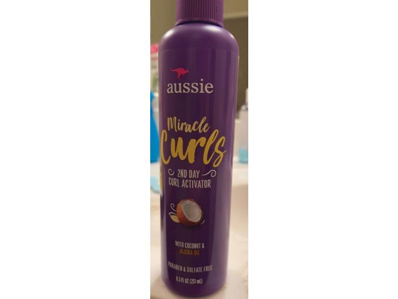 Aussie Miracle Curls 2nd Day Curl Activator, Coconut & Jojoba Oil, 8.5 fl oz/251 mL