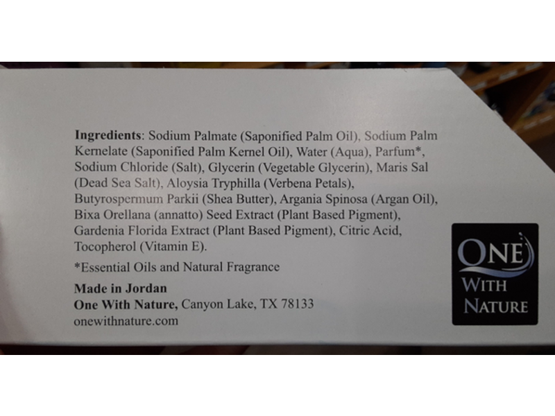 One With Nature Dead Sea Mineral Soap, Lemon Verbena, 4 oz/114 g