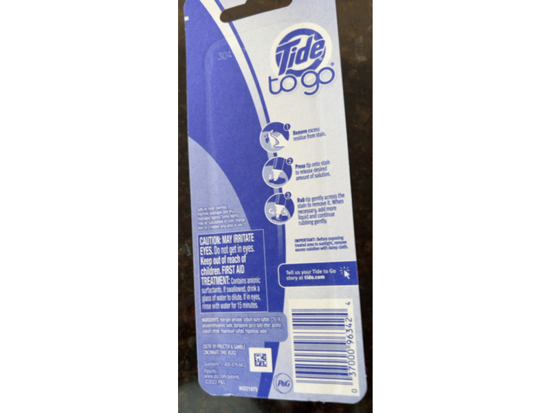 Tide To Go Instant Portable Stain Remover Pen, 0.33 fl oz/10 mL