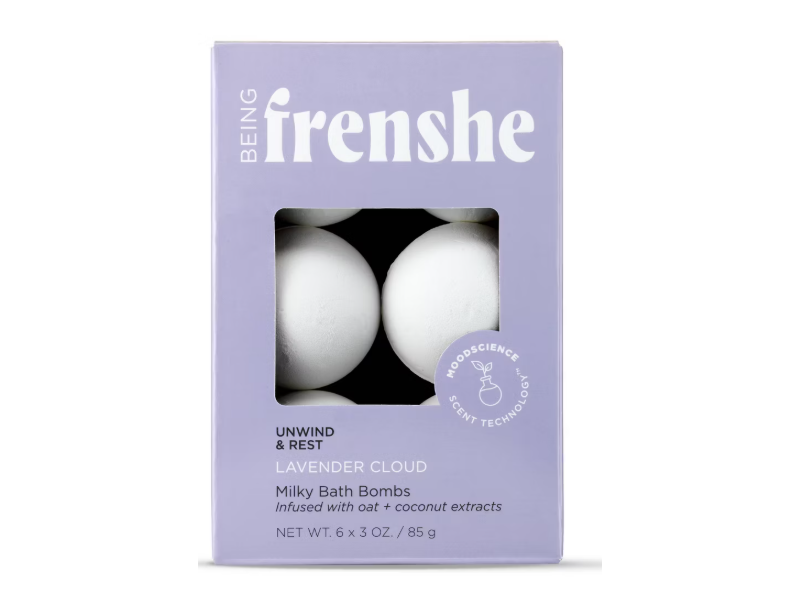 Being Frenshe Unwind & Rest Milky Moisturizing Bath Bomb, Lavender Cloud, 3 oz/85 g, 6 Count