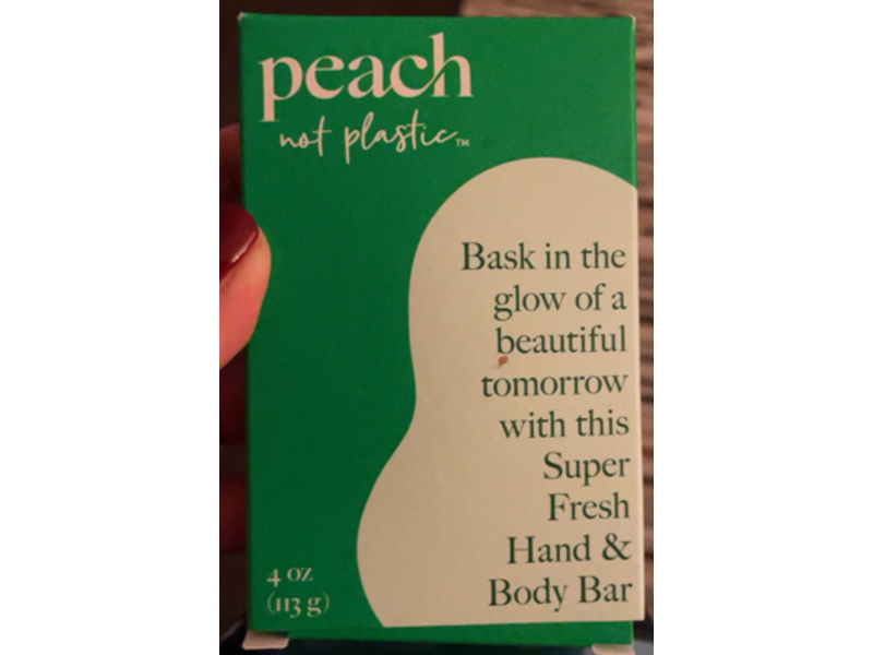 Peach Not Plastic Hand & Body Bar Soap, Super Fresh, 4 oz/113 g