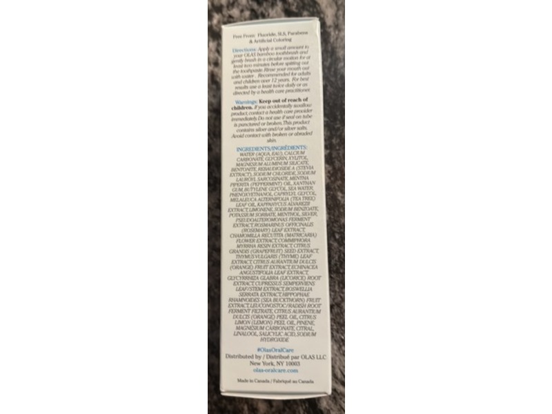 Olas Marine Bio-Active Whitening Toothpaste, 3.5 oz/100 g