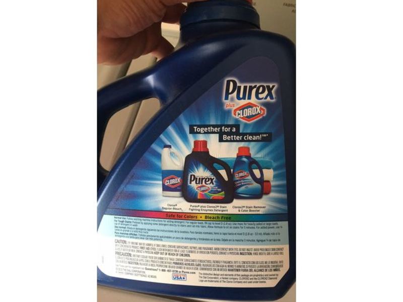 Purex Plus Clorox2 Stain Fighting Enzymes, Original Fresh, 71 Loads, 128 fl oz/3.78 L