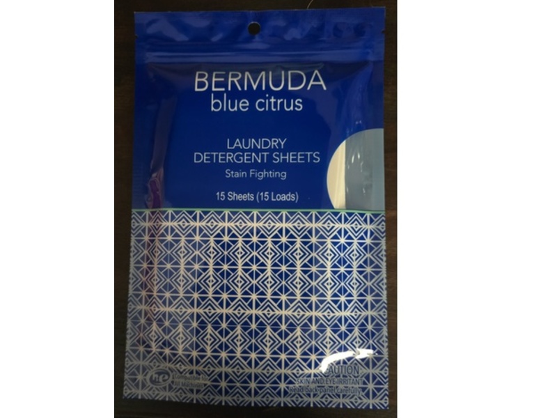 Bermuda Laundry Detergent Sheets, Blue Citrus, 15 Count