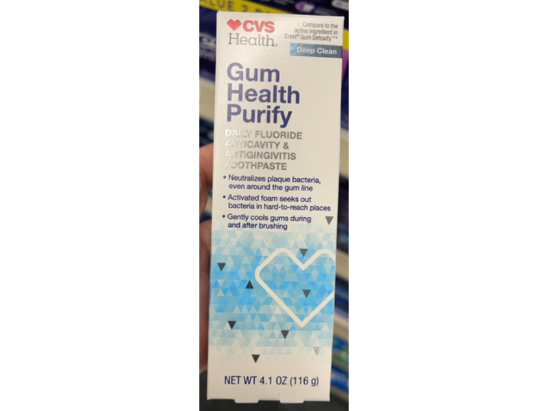 Cvs Health Gum Health Purify Fluoride Toothpaste, Deep Clean, 4.1 oz/116 g