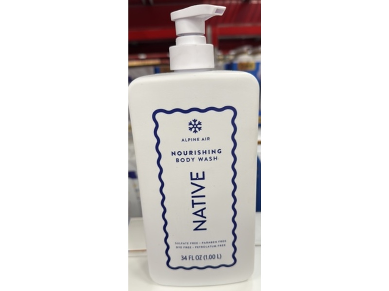 Native Nourishing Body Wash, Alpine Air, 34 fl oz/1 L