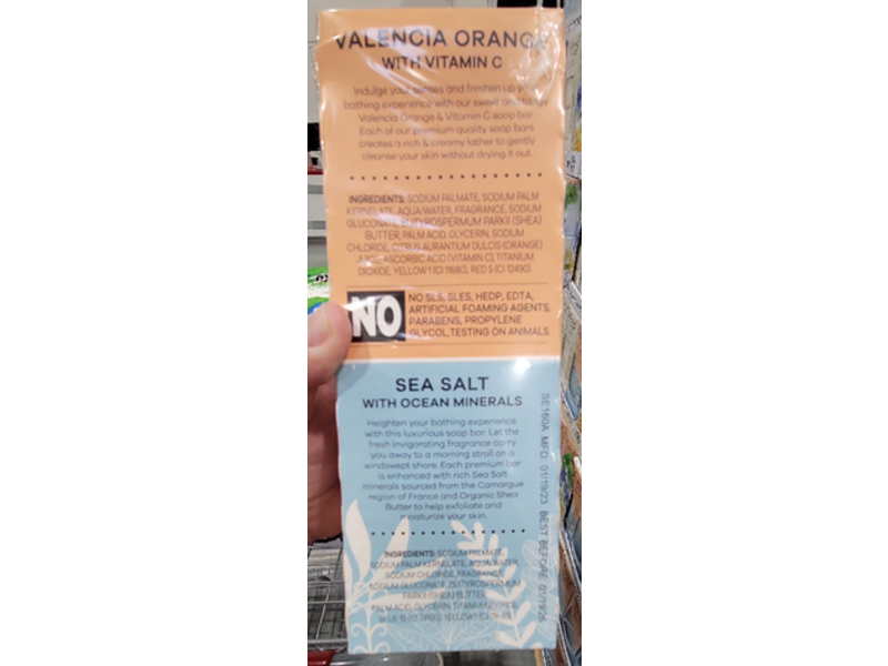 Botanical Soap Valencia Orange, Vitamin C, Sea Salt, Ocean Minerals Set, 8 Bars