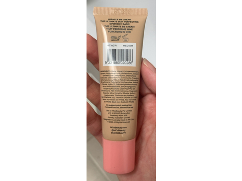 MCoBeauty Miracle BB Cream, Medium, 1.01 fl oz/30 mL