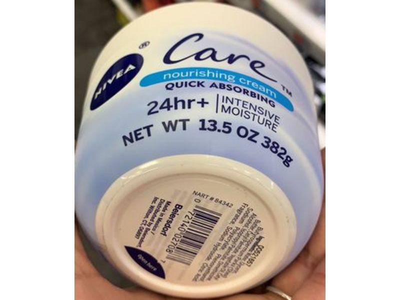 Nivea Care Nourishing Cream, Quick Absorbing, Intense Moisture,13.5 oz/382 g