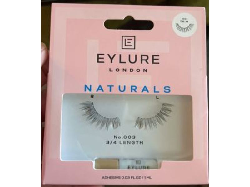 Eylure London Naturals Lashes + Adhesive, No. 003, 0.03 fl oz/1 mL