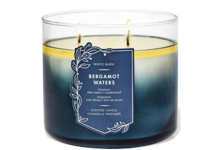 Bath & Body Works White Barn Scented Candle, Bergamot Waters, 14.5 oz/411 g