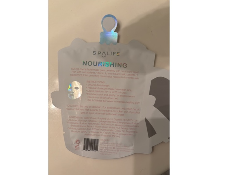 SpaLife Nourishing Facial Mask, Minty Cocoa, 0.81 oz/23 g