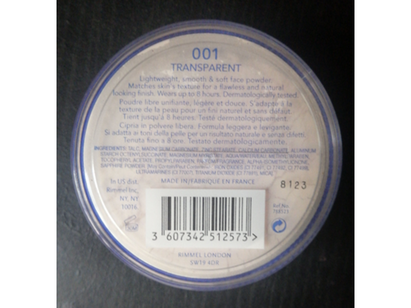Rimmel Match Perfection Loose Powder, Transparent, 0.35 oz/10 g