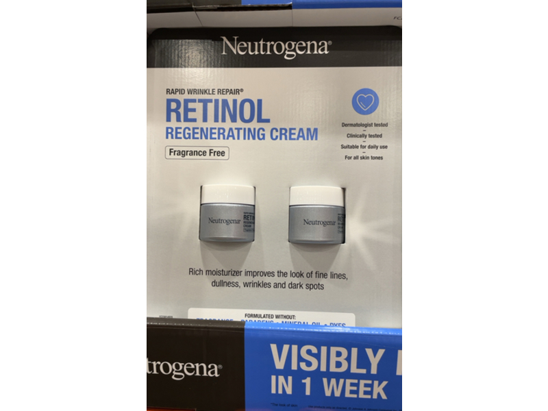 Neutrogena Rapid Wrinkle Repair Retinol Regenerating Cream,1.7 oz/48 g, Pack Of 2