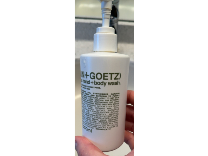 Malin+Goetz Hand + Body Wash, Eucalyptus, 8.5 fl oz/250 mL