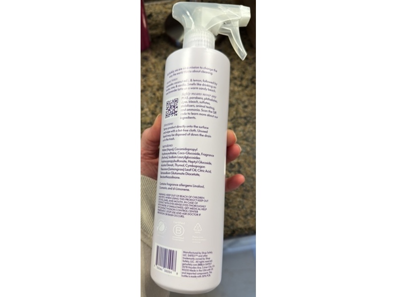 Safely Universal Cleaner, Lavender & Coconut Milk, 20 fl oz/591 mL