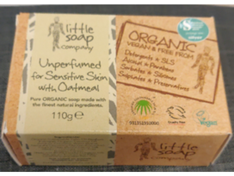 Little Soap Company Unperfumed Bar Soap with Oatmeal, 110 g