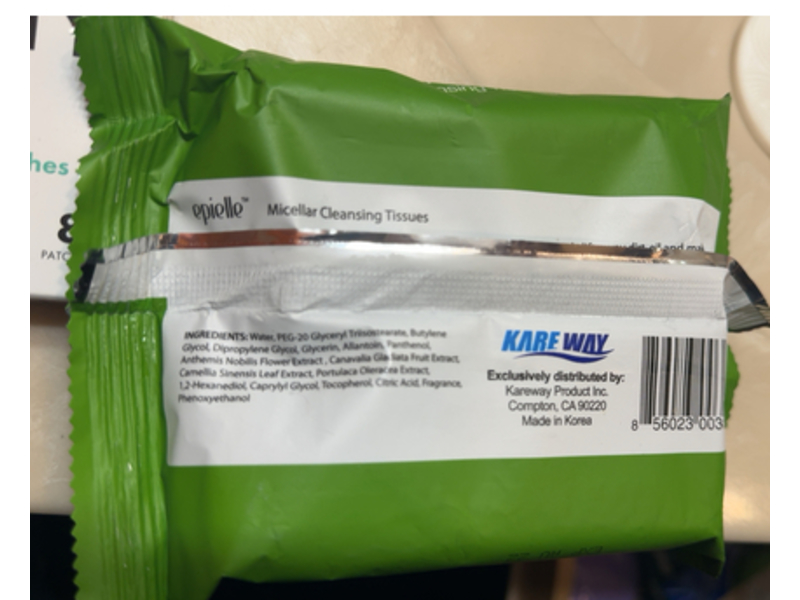 Epielle Micellar Cleansing Tissues, 30 Count, Pack Of 4