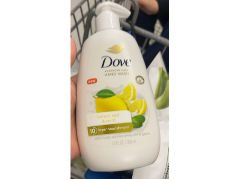 Dove Advanced Care Hand Wash, Lemon Zest & Mint, 12 fl oz/355 mL