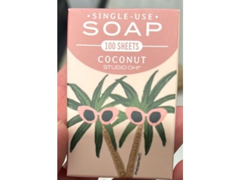 Studio Oh! Single Use Soap Sheet, Coconut/Sunny Palms, 100 Count