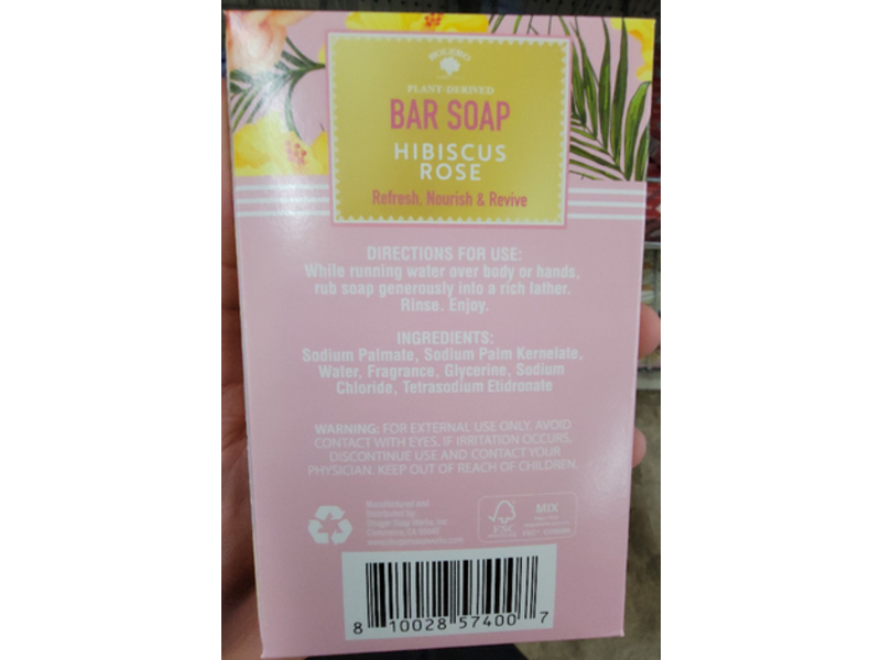 Bolero Beverly Hills Plant Derived Bar Soap, Hibiscus Rose, 6.25 oz/177 g