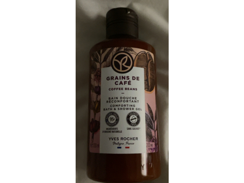 Yves Rocher Comforting Bath & Shower Gel, Coffee Beans, 6.7 fl oz/200 mL