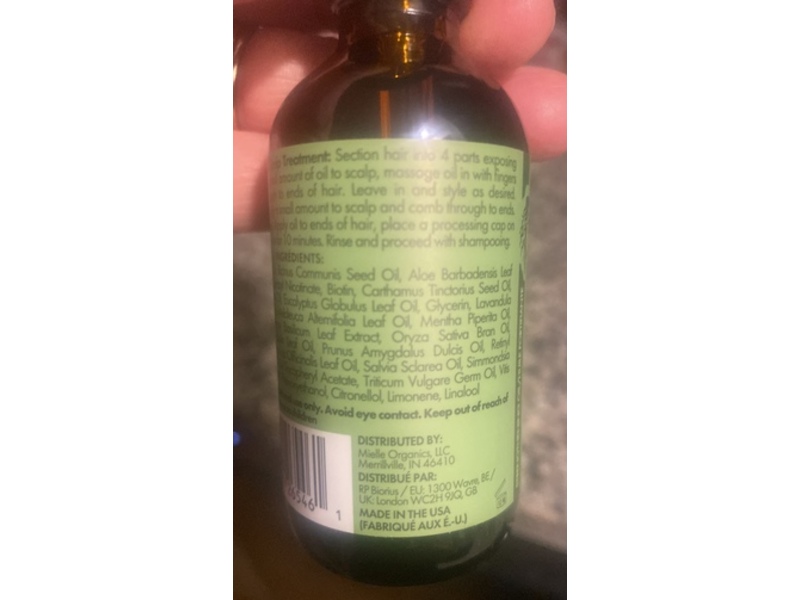 Mielle Scalp & Hair Biotin Strengthening Oil, Rosemary Mint, 2 fl oz/59 mL